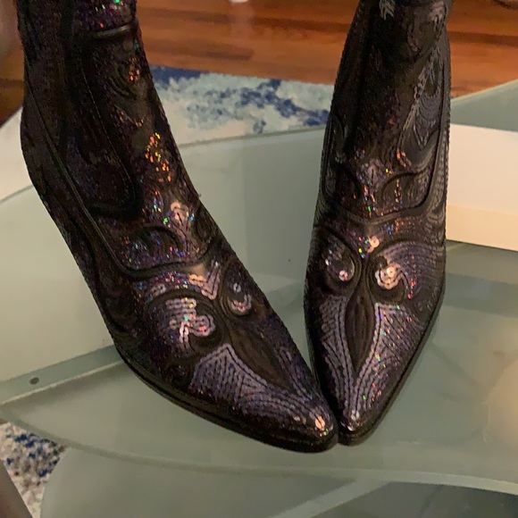 Awesome super cute purple sparkling cowboy boots size 7 excellent condition - Picture 3 of 6